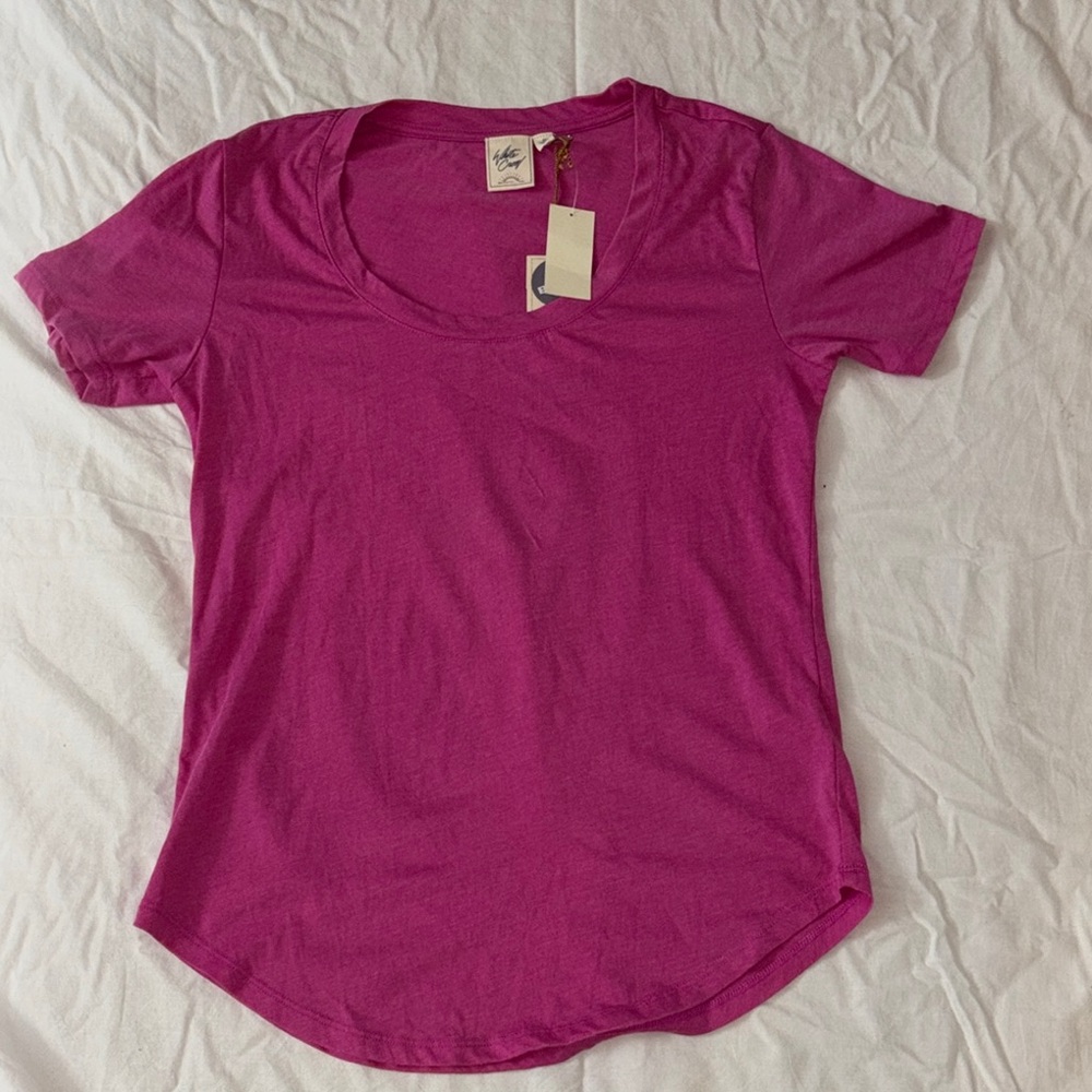 White Crow Pink Fitted Short Sleeve T-Shirt